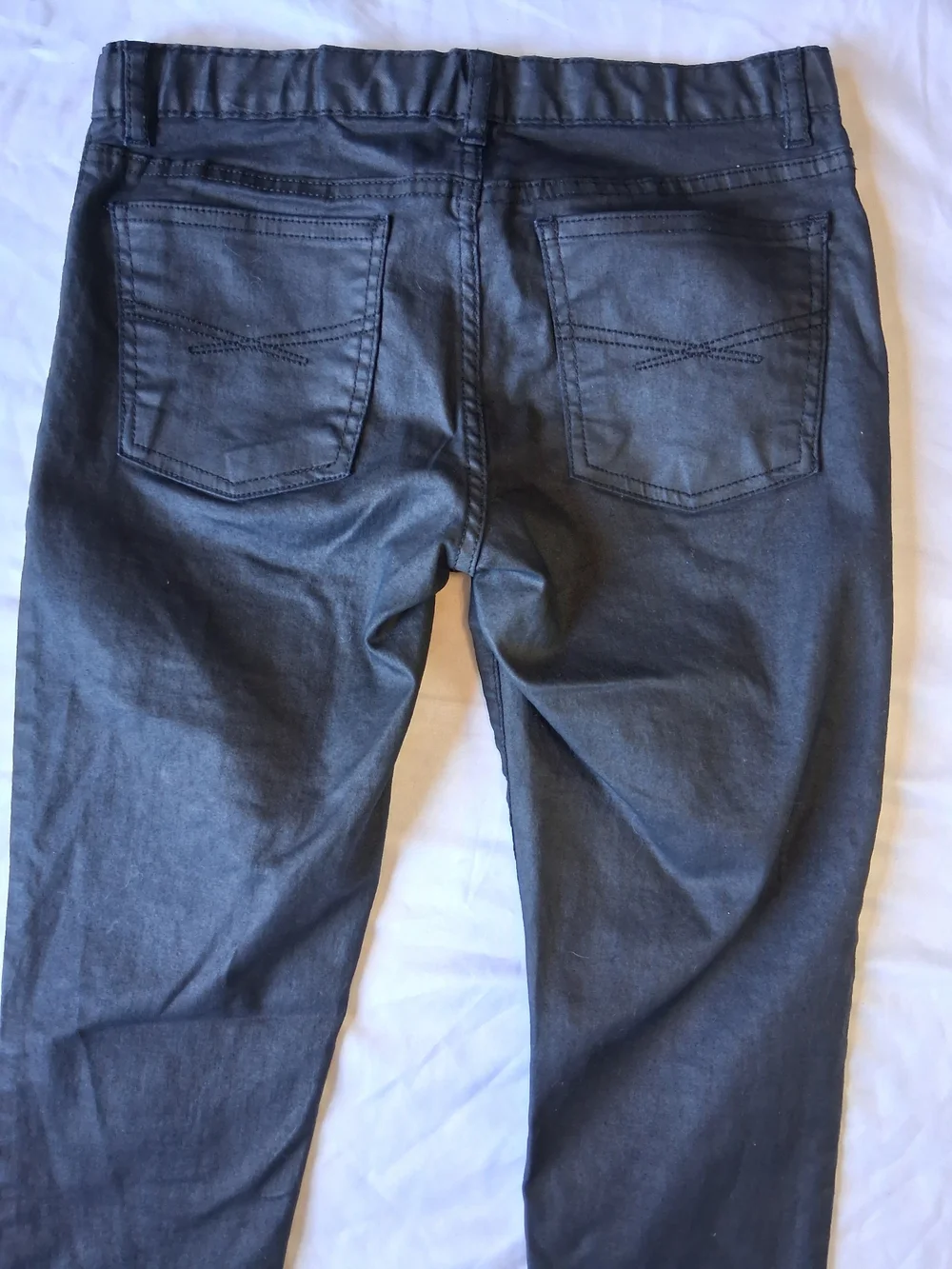 GAP Kids Skinny Jeans Black Size 16 Regular Coated Denim Edgy Chic